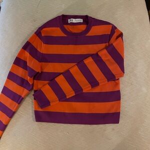 Zara cropped striped sweater in XL.